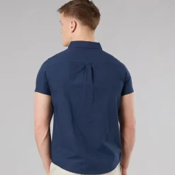 Herre Bowdon Kortærmet Skjorte Blå