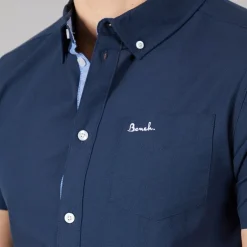 Herre Bowdon Kortærmet Skjorte Blå