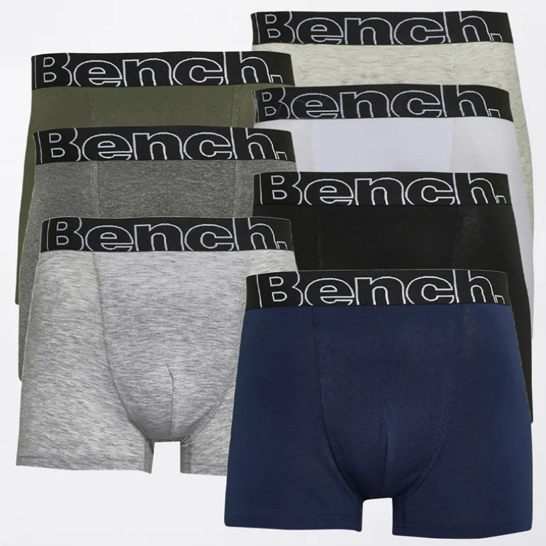 Herre Burchard Syv-pak Boxers Ecru Melange/Khaki/Hvid/Antracit Melange/Sort/Grå Melange/Marineblå