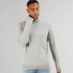 Herre Burns Jumper Lys Grå Melange