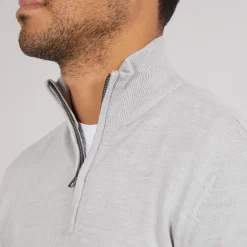 Herre Cash 1 /​ 2 Zip Jumper Lys Grå Mel