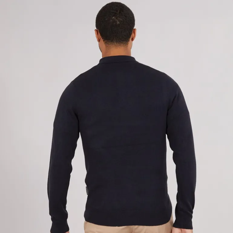 Herre Cash L/S Polo Shirt Marine