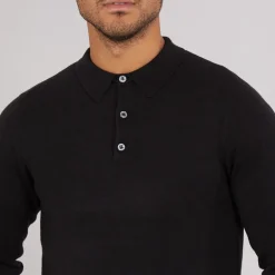 Herre Cash L/​S Polo Shirt Sort