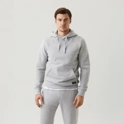 Herre Centre Hættetrøje Lysegrå Melange