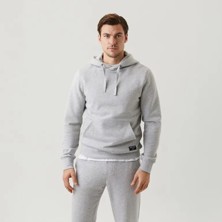 Herre Centre Hættetrøje Lysegrå Melange