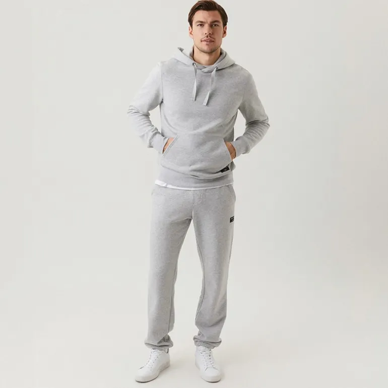 Herre Centre Hættetrøje Lysegrå Melange