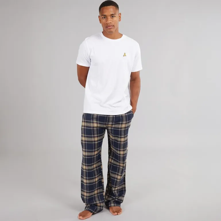 Herre Chester Bukser med Brede Ben Vævet Ternet