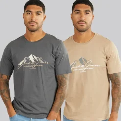 Herre Cover Mountain To Pak T-shirts Asfalt/​Silver Mink