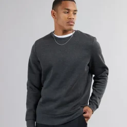 Herre Crew Neck Sweatshirt Mørk Antracit Melange