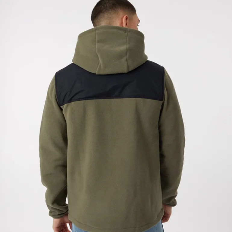 Herre Drago Fleecejakke med hætte Khaki