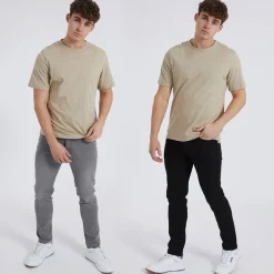 Herre Eddie To-pak Slim Fit Jeans Sort/Mellemgrå