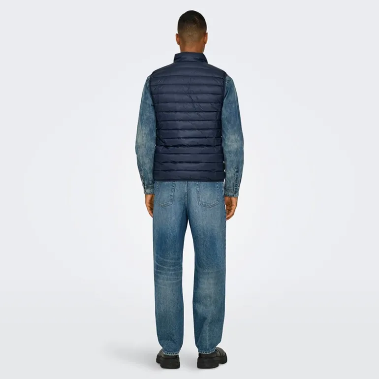 Herre Edge Lige Jeans Medium Blue Denim