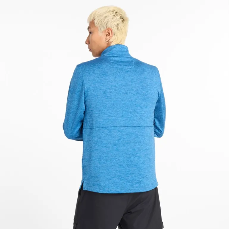 Herre Essential Heat Grid 1/2 Zip Løbeoverdel Heron Blå
