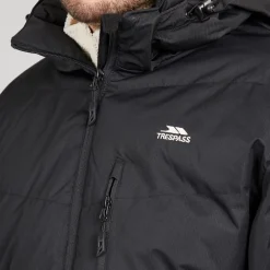 Herre Farsley Vandtæt Foret Jakke Sort