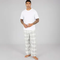 Herre FC flannel bukser Scot Light Grey Melange/​Off White