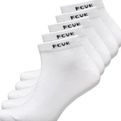 Herre FCUK Fem Par Træningssokker Hvid/​Sort