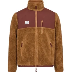 Herre Fleece med Paneler og Lynlås Brun
