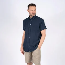 Herre Frey Kortærmet Skjorte Marineblå
