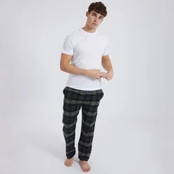 Herre Gesho Flannel Check Lounge Bukser Sort/​Kaki/​Blå/​Hvid Check