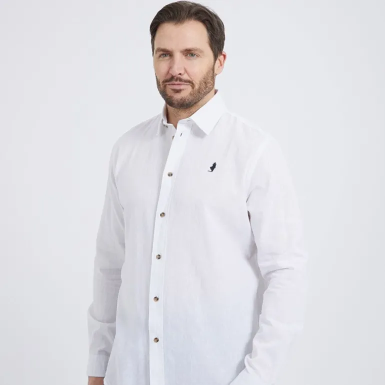 Herre Grand Prairie Langærmet shirts Hvid