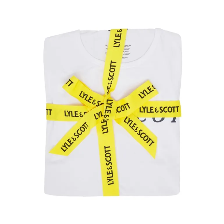 Herre Holden T-shirt og ternede loungesæt Bright White/Blue Check