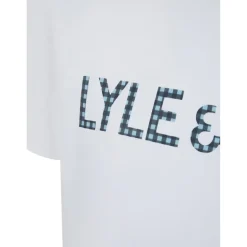 Herre Holden T-shirt og ternede loungesæt Bright White/Blue Check