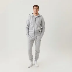 Herre Hættetrøje med Lynlås MidtLys Grå Melange