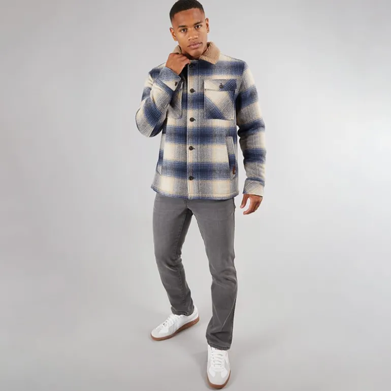 Herre Inharrod Vatteret Overjakke Mørk Denim Dk Denim