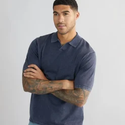 Herre James Strik Polo Skjorte Navy Blazer