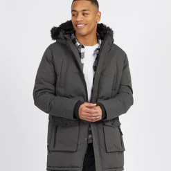 Herre Jethrocharc Vatteret Parka Jakke Antracit