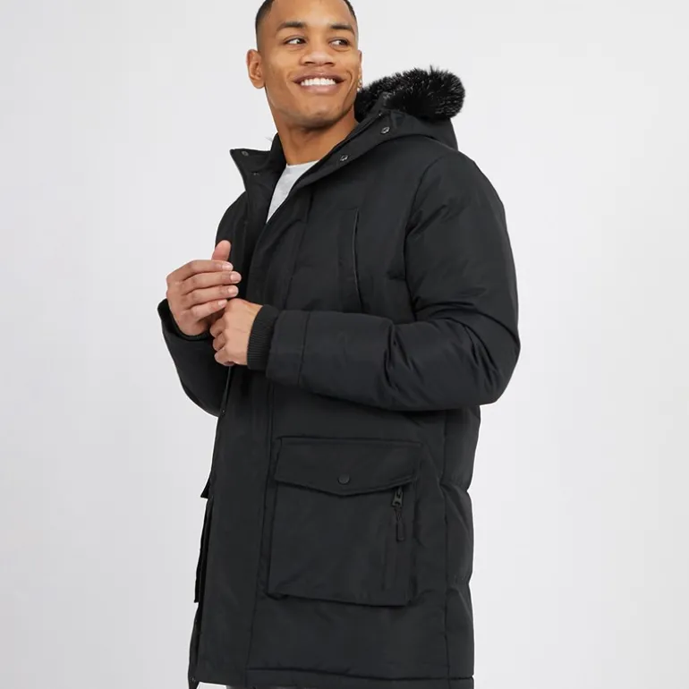 Herre Jethrow Tech Lang Parka Sort