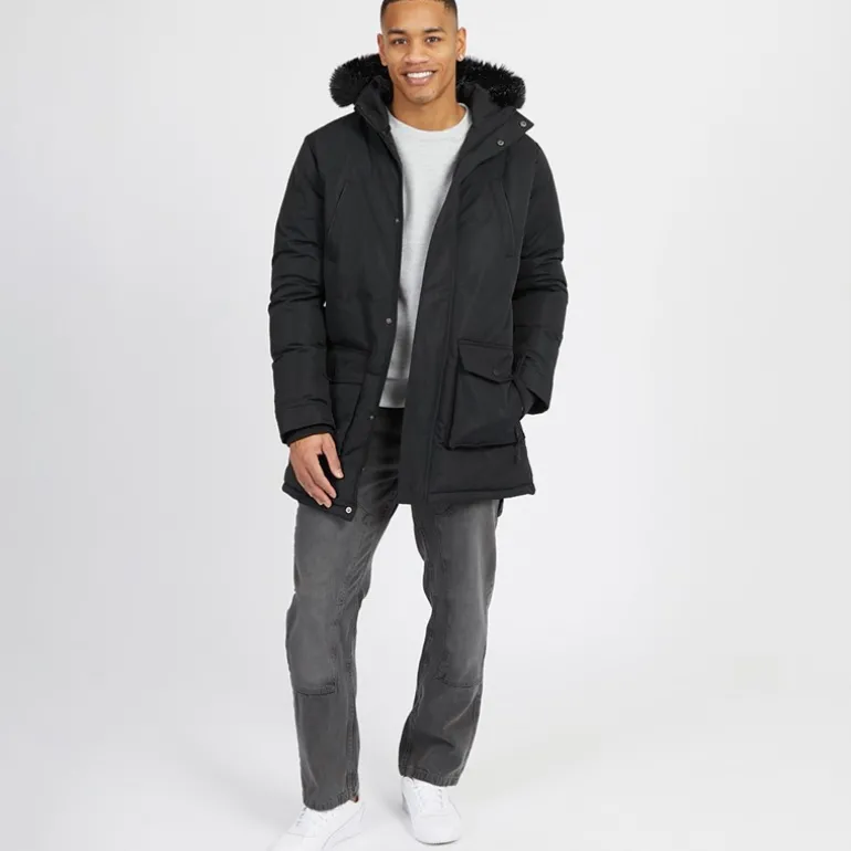 Herre Jethrow Tech Lang Parka Sort