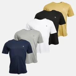 Herre Joseph Fem Pak T-shirts Navy/​Hvid/​Grå/​Khaki/​Sort