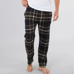 Herre Kaplan Flanelternede Lounge Bukser Sort / Taupe / Sten / Stengrå Tern