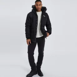 Herre Koufax Vatteret Parka Sort