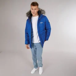 Herre Koufax Vatteret Parka Kobolt Blå /​ Sort