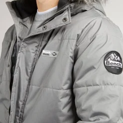 Herre Koufax Vatteret Parka Stålgrå/​Sort