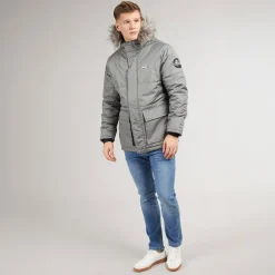 Herre Koufax Vatteret Parka Stålgrå/​Sort