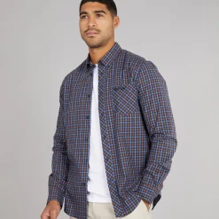 Herre langærmet hustern skjorte Dark Navy