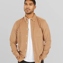 Herre Langærmet shirts Kamel