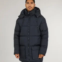 Herre Lynlås Pufferjakke Marine