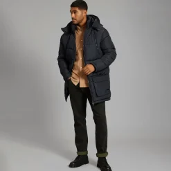 Herre Lynlås Pufferjakke Marine