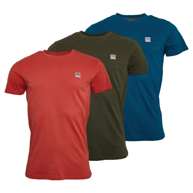 Herre Massimo T-Shirts 3-pak Baked Apple/Sail Blue/Rifle Green