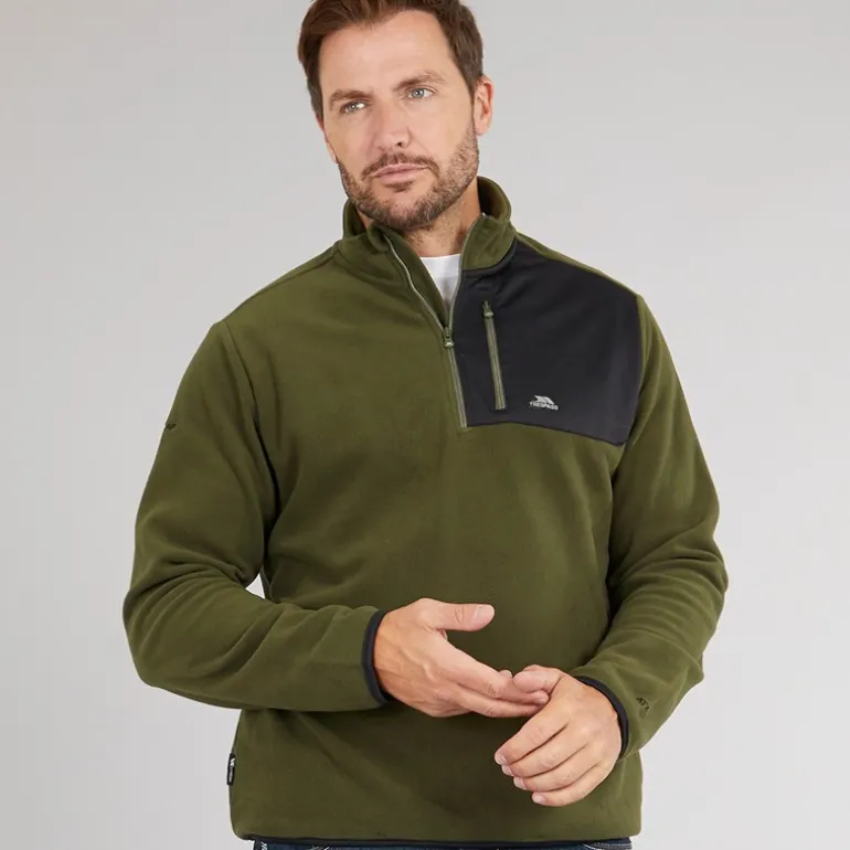 Herre Mcgeechan 1 / 2 Zip Micro Fleece Mørk Vinstok