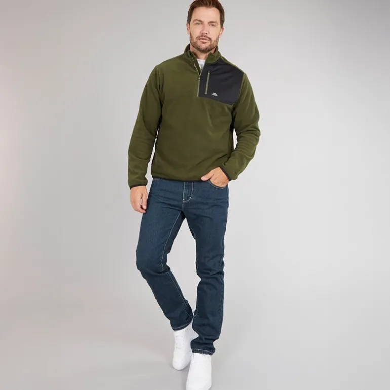 Herre Mcgeechan 1 / 2 Zip Micro Fleece Mørk Vinstok