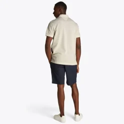 Herre Merceriseret Pique Polo med Lynlås Ivory Petal