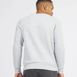 Herre Middelalder Crew Neck Sweatshirt Lysegrå Melange/​Hvid