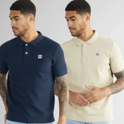 Herre Mike To Pak Polo Shirts Humus / Mørk Safir