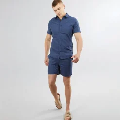 Herre Miles Kortærmet Skjorte Night Sky