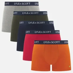 Herre Miller Fem Pak Underbukser Peacoat /​ Cardinal /​ Marmelade /​ Grå Marl /​ Klatre Efeu